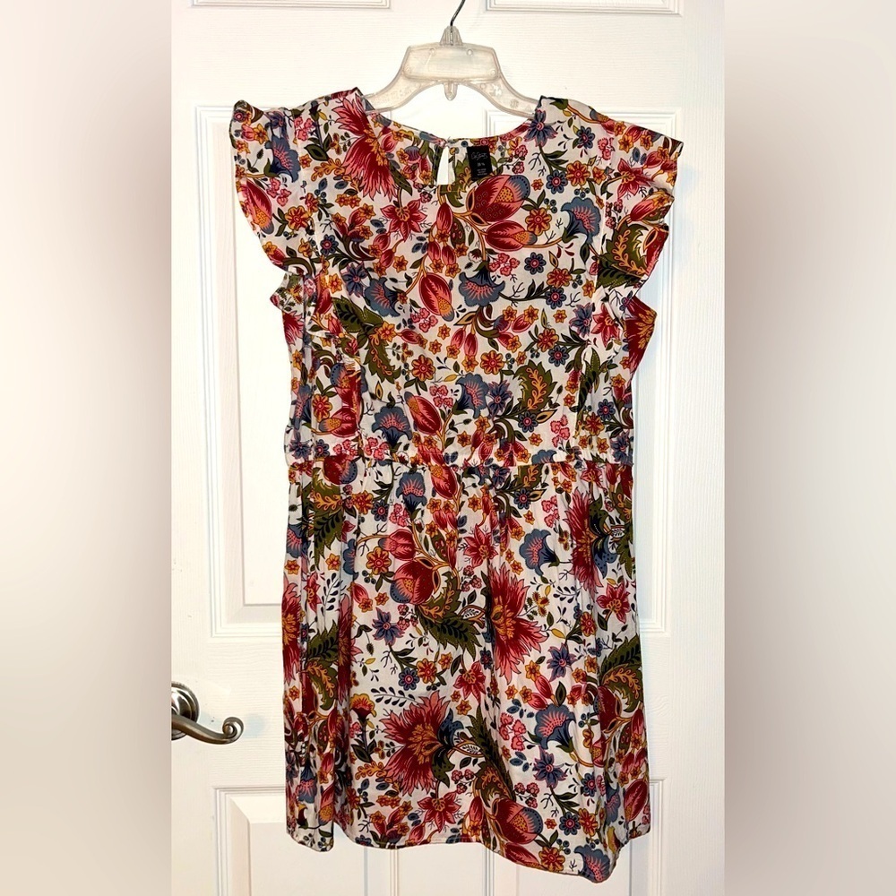 City Streets Girls Boho Floral Sleeveless Light Cotton Dress SZ 18.5